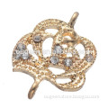 Shinny rose gold rose flower European Beads for Charm Bracelet